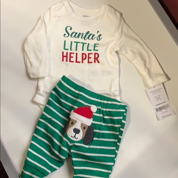 Carter's Other - NWT  Carter’s size NB Santa’s Helper onesie